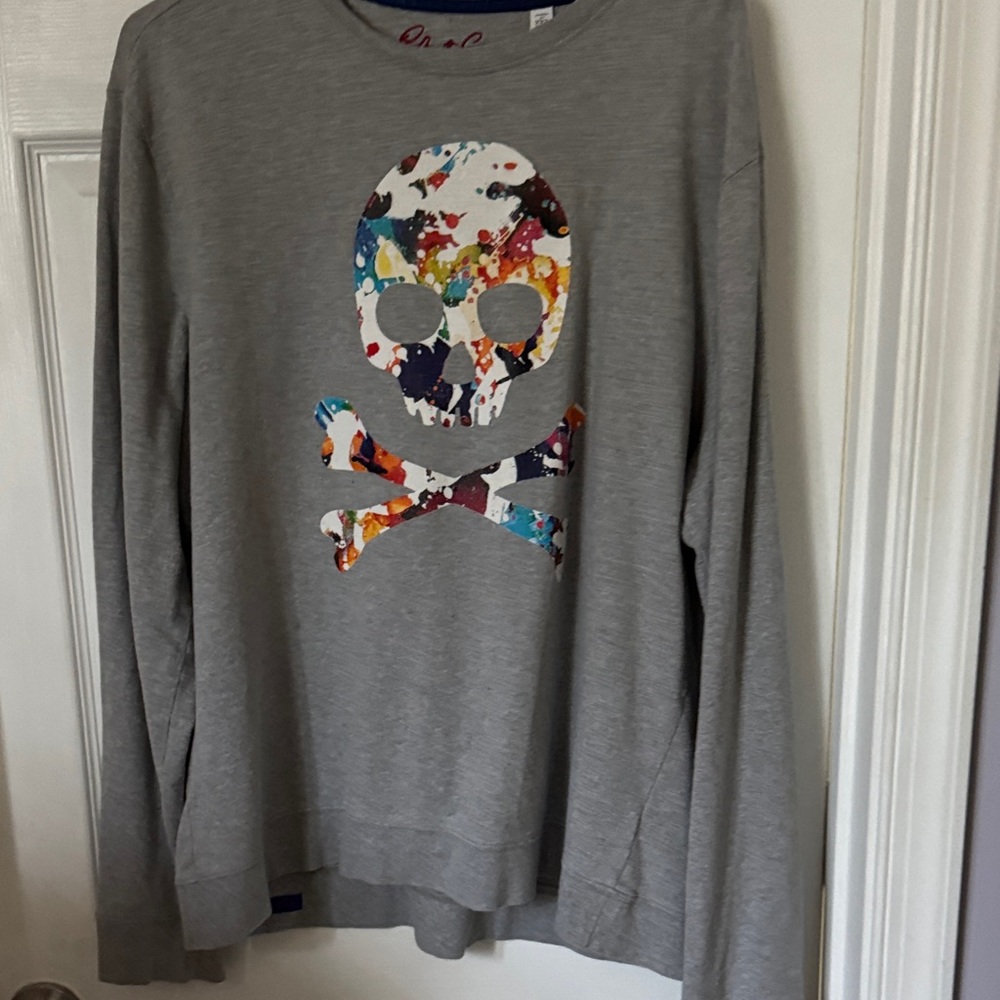 Robert Graham Gray Crewneck with Red Script Logo